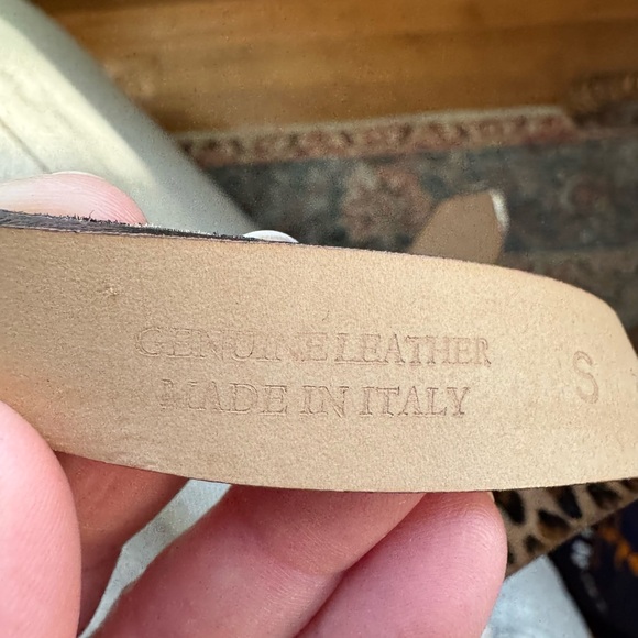 Garnet Hill leather and calf hair cheetah print belt size small - Picture 5 of 7